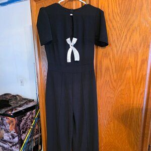 Black Wide- Leg Jumpsuit - Size Large